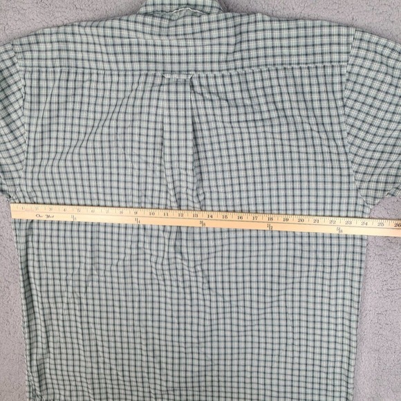 Knights‎ Sportswear Shirt Men's Large Green Plaid Short Sleeve Button Down - Picture 7 of 10